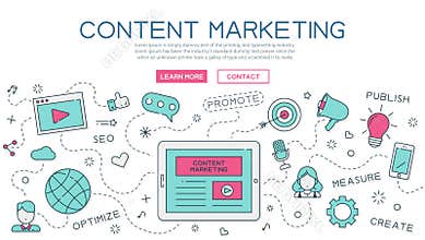 Content, marketing for website banner and landing page
