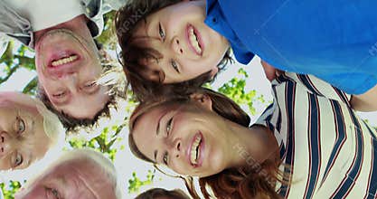 Happy family in the park together