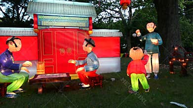 Chinese people lanterns in Auckland Lantern Festival