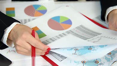 Businesswoman Audit Financial Reports