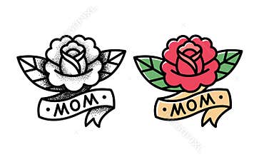 Traditional rose tattoo