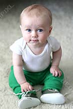 Baby boy with blue eyes