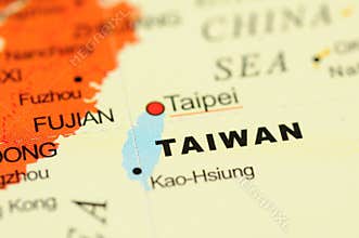 Taiwan on map