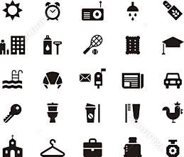 Morning activities icon set