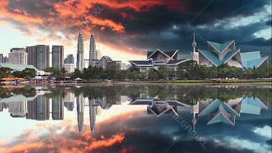 Kuala Lumpur, Malaysia skyline at Titiwangsa Park
