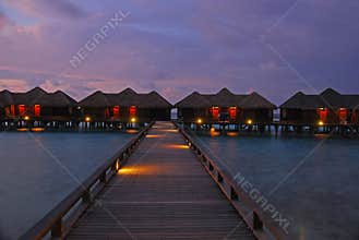 Spectacular Twilight in one of the islands at Maldives
