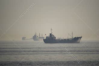 Ships in the fog