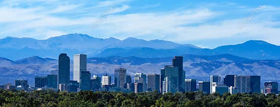 The Denver Skyline against the Rockies