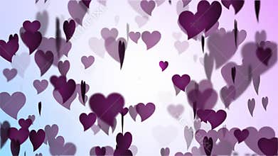 Valentines Day Pink Heart Rain