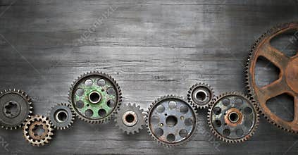 Industrial Cogs Technology Banner Background