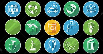 Ecology Concept Icon Set. Alpha Channel