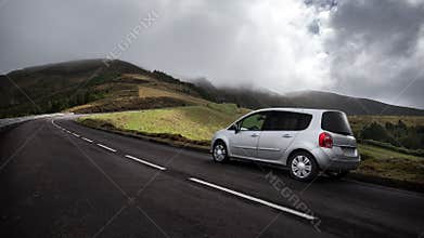 Car on a Road - Azores, Sao Miguel Island Portugal