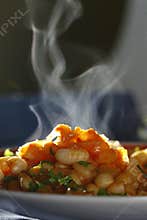 Hot, steaming meal