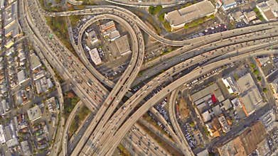 Aerial California Los Angeles Freeways