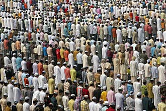 Islamic Prayers at the Taj Mahal, Agra, India