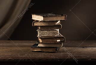 Pile of ancient books