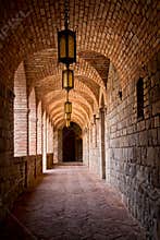 Castle Winery Brick Arched Hallway