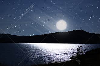Dark night with full moon