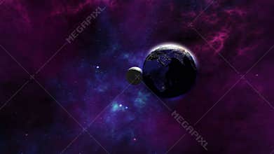 Magnificent earth zoom in the universe 4K