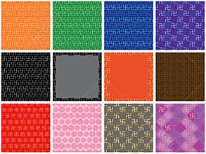 Buddha symbol set seamless pattern