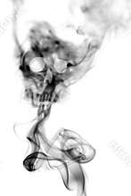 Death skull made with cigarette smoke