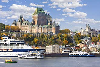 Quebec City and St Lawrence River in autumn