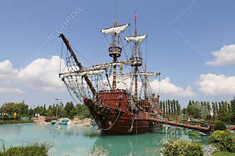 Pirate Ship in Sazova Science, Art and Cultural Park in Eskisehir City