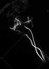 White smoke on black background