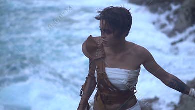 Beautiful amazon woman warrior