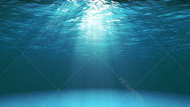 Dark blue ocean surface seen from underwater (4k video)