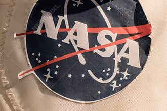 Closeup of an old NASA spacesuit