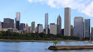 Chicago skyline and harbor