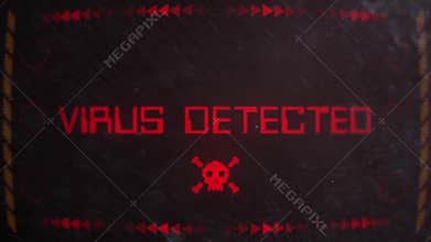 Virus Detected Warning Alert Signaling on an Old Monitor