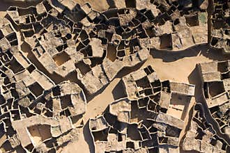 Aerial photographs of a village in Niger, Africa