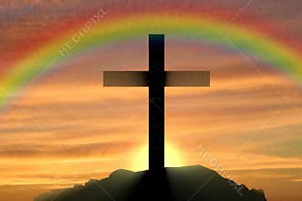 Religion Christianity. Cross silhouette