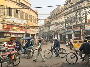 Busy Street in Old Delhi, India