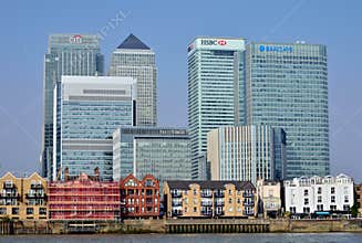 Canary wharf financial skyline