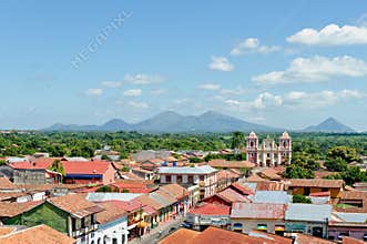Leon city aerial Nicaragua