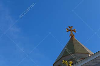 Armenian church cross sky