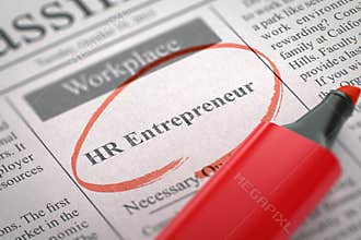 HR Entrepreneur Hiring Now. 3D.