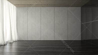 Interior of empty room 3D rendering