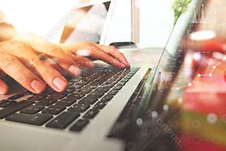 Website designer working digital tablet and computer laptop with