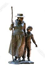 Harriet Tubman With A Young Child on White Background
