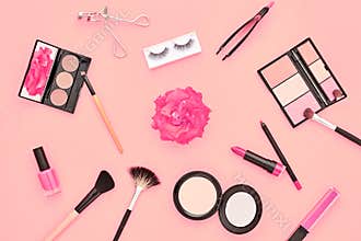 Fashion Cosmetic Makeup Accessories. Essentials