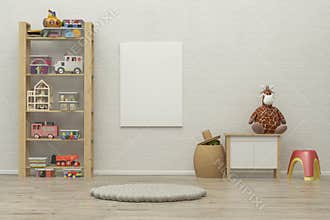 Kids game room interior image. 3D Rendering