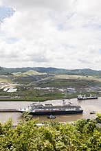 Cruise ship in Panama Canal