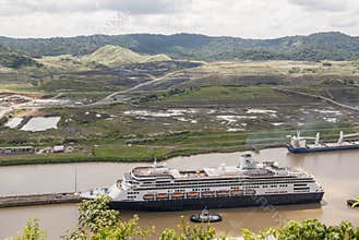Cruise ship in Panama Canal
