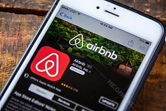LAS VEGAS, NV - September 22. 2016 - AirBnb iPhone App In The Ap