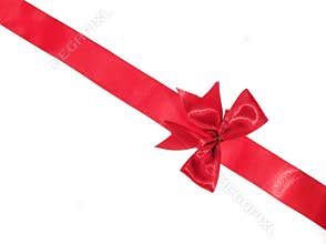 Red ribbon with bow