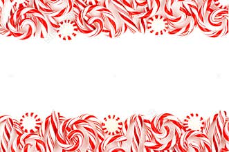Christmas candy double border over white